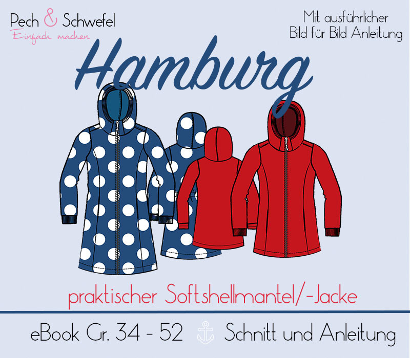 Ebook - Softshellmantel / -Jacke Hamburg für Damen (in A4 und A0) - Größen 34 bis 52 von Pech und Schwefel